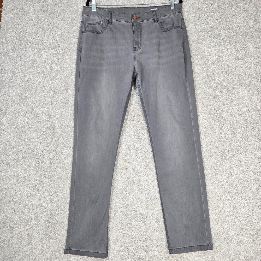 Mugsy Jeans Beans Gray Stretch Slim Straight Denim Pants 35x32 (fit 34x31) - Picture 1 of 11